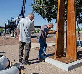 Setting the sculpture