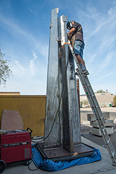 Welding columns together