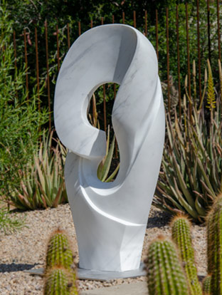 Marble sculpture side view