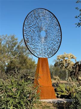 Wroght iron and stainless steel sculpture