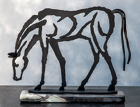 Grazing, steel drawing