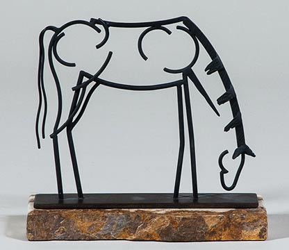 Grazing, steel drawing