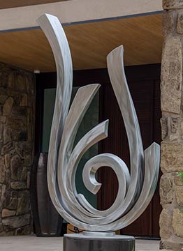 Abstract stainless steel sculpture