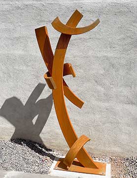 Steel sculpture with rust finish