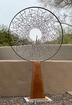 Wrought iron and stainless steel sculpture