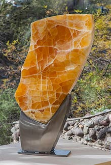 Honeycomb calcite carving