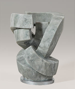 Enfolding, alabaster carving