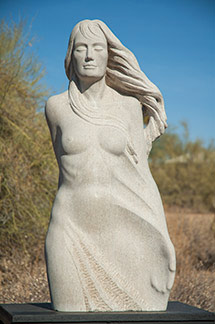 Wind, limestone sculpture